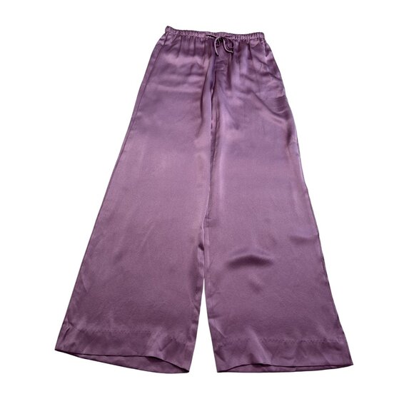 Vince Silk Wide Leg Pants in Purple 2 - Picture 1 of 4